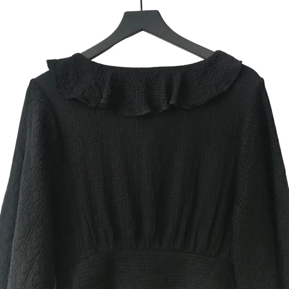 New! Free People Billie Pointelle Knit Sweater Top